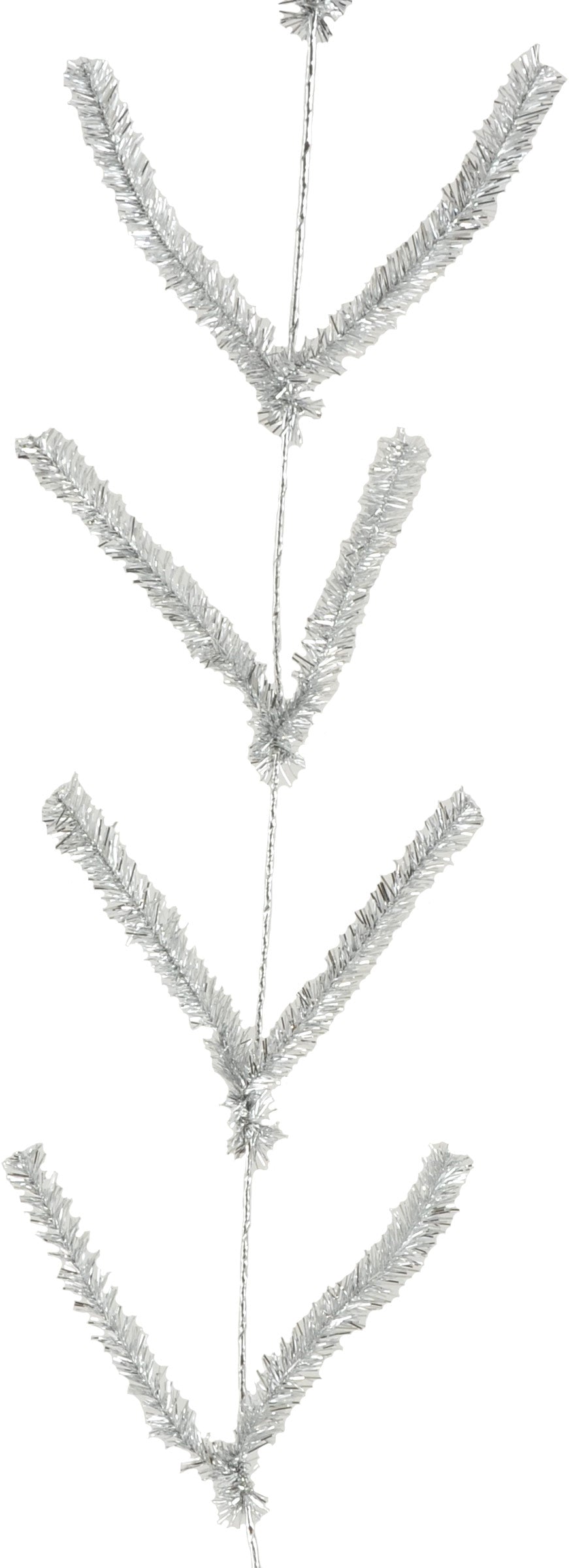 Tinsel Work Garland: Metallic Silver (9 ft)