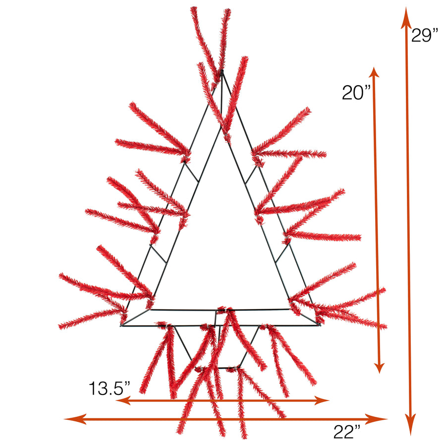 20" Tinsel Open Tree Work Form: Red
