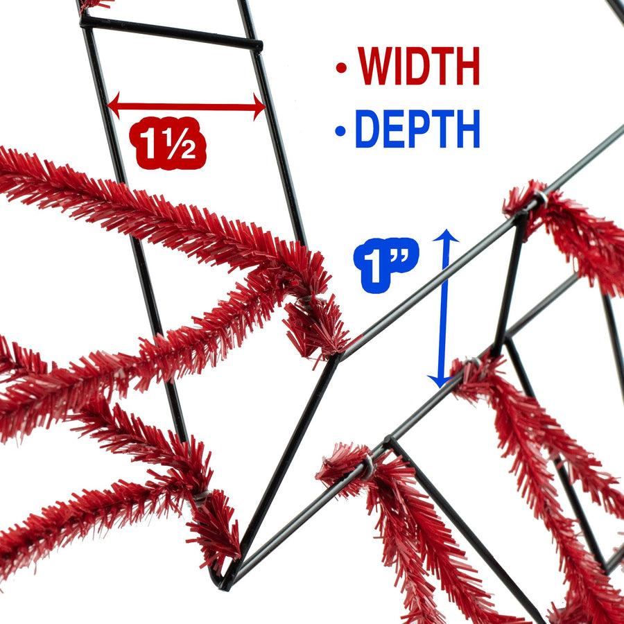20" Tinsel Open Tree Work Form: Red