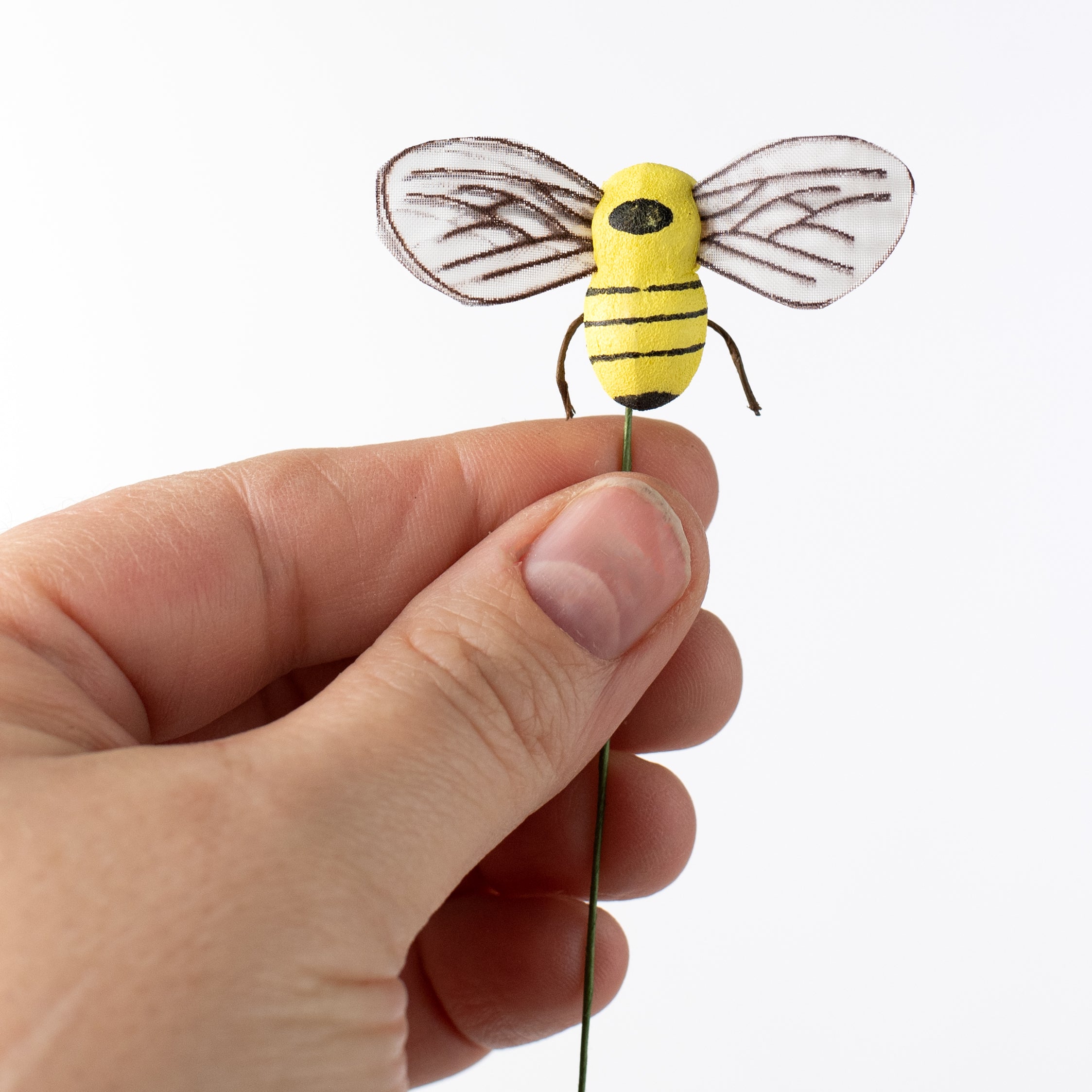 1" Yellow Bees Wired Ornaments (Set of 6) Lifestyle Photo