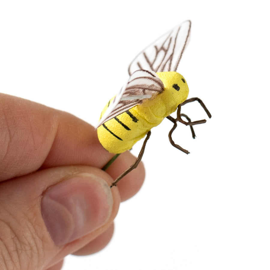 1" Yellow Bees Wired Ornaments (Set of 6) detail photo 3