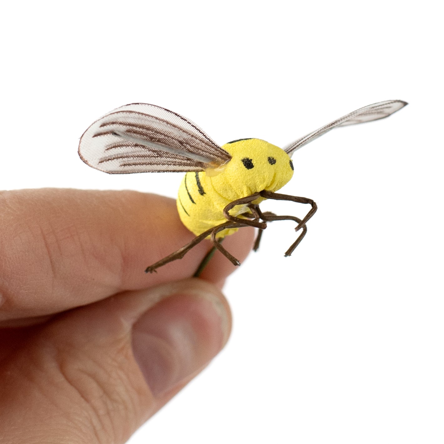 1" Yellow Bees Wired Ornaments (Set of 6) detail photo 4
