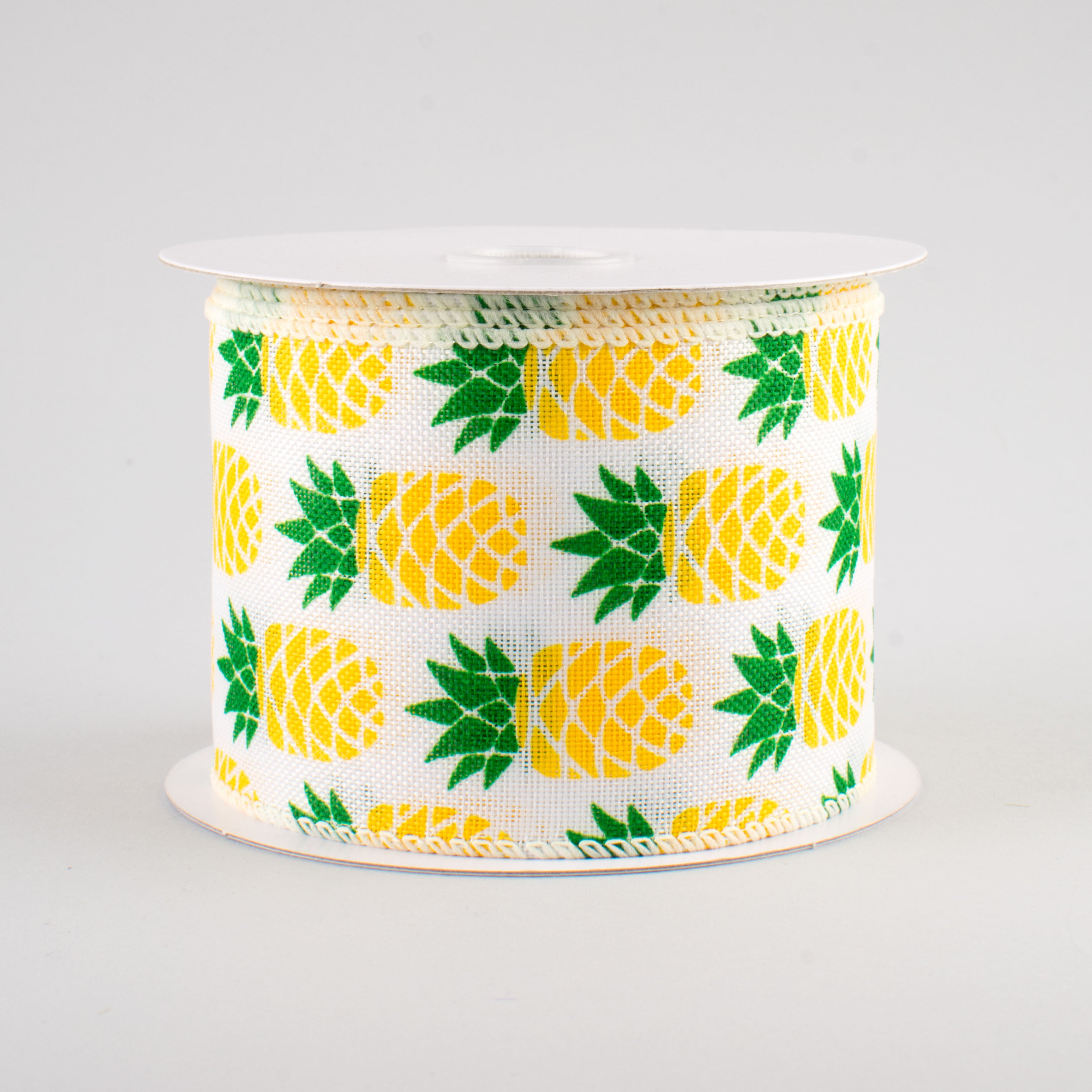 2.5" Yellow & Green Pineapple Ribbon (10 Yards)