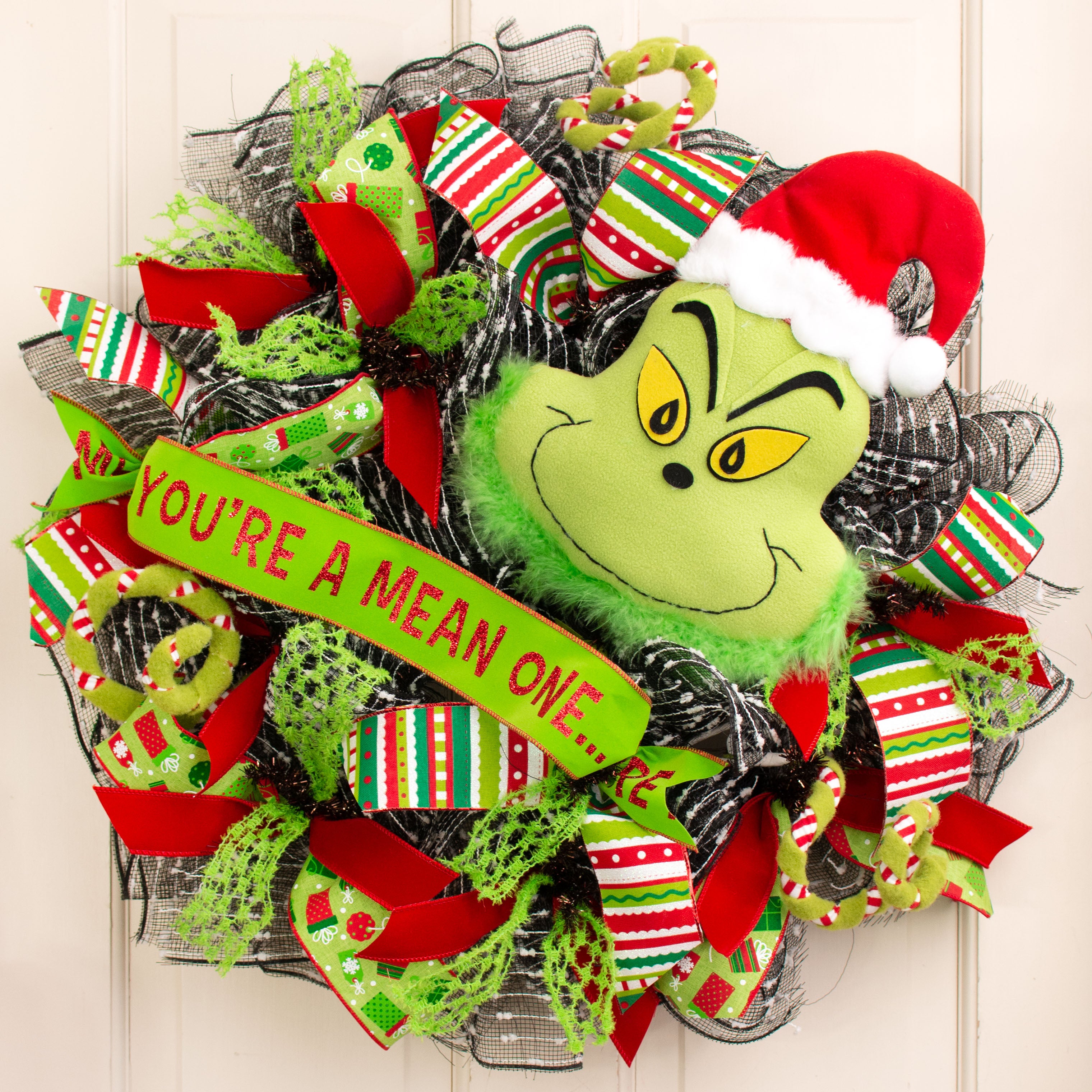 2.5" You're A Mean One Green Monster Ribbon: Lime (10 Yards) detail photo 3