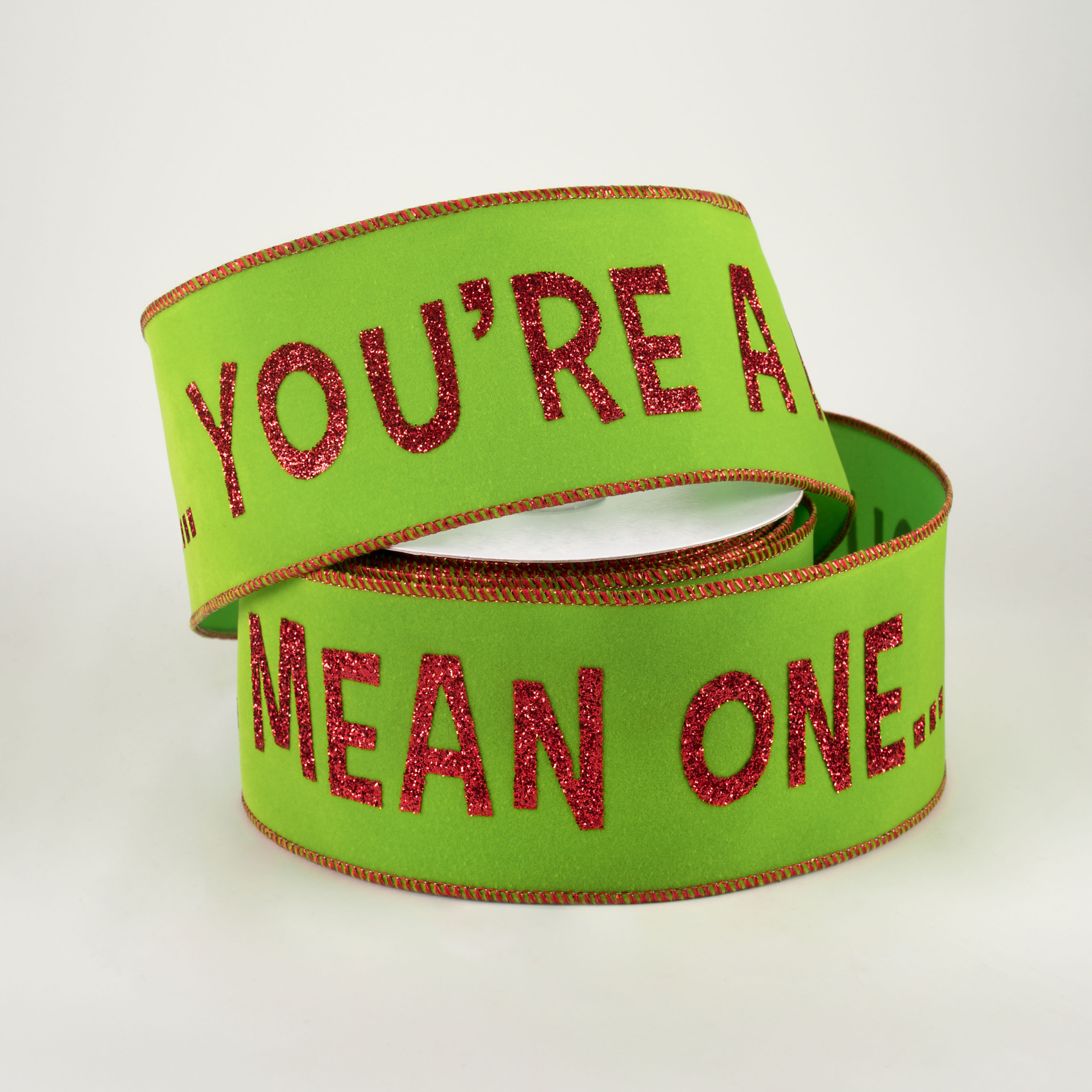 2.5" You're A Mean One Green Monster Ribbon: Lime (10 Yards) Lifestyle Photo