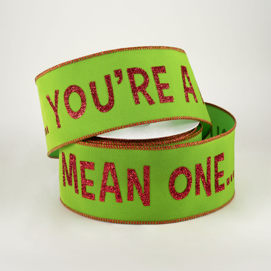 2.5" You're A Mean One Green Monster Ribbon: Lime (10 Yards) Lifestyle Photo