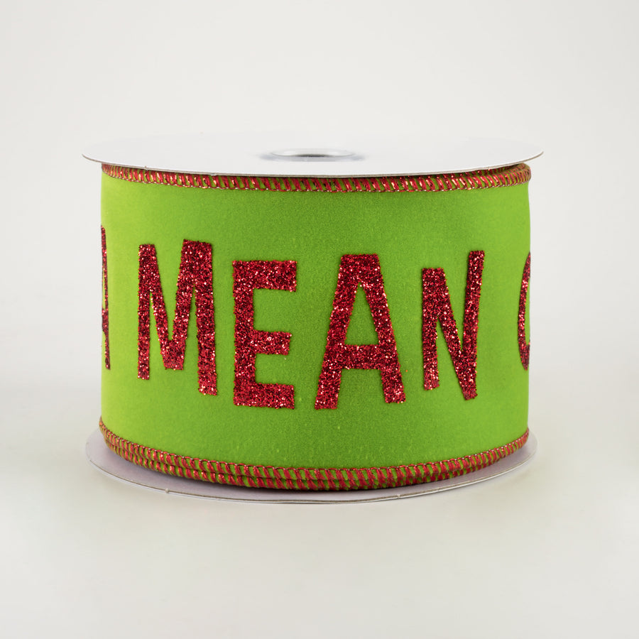 2.5" You're A Mean One Green Monster Ribbon: Lime (10 Yards)