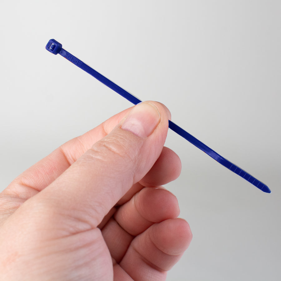 4" Zip Tie: Blue (100) Lifestyle Photo