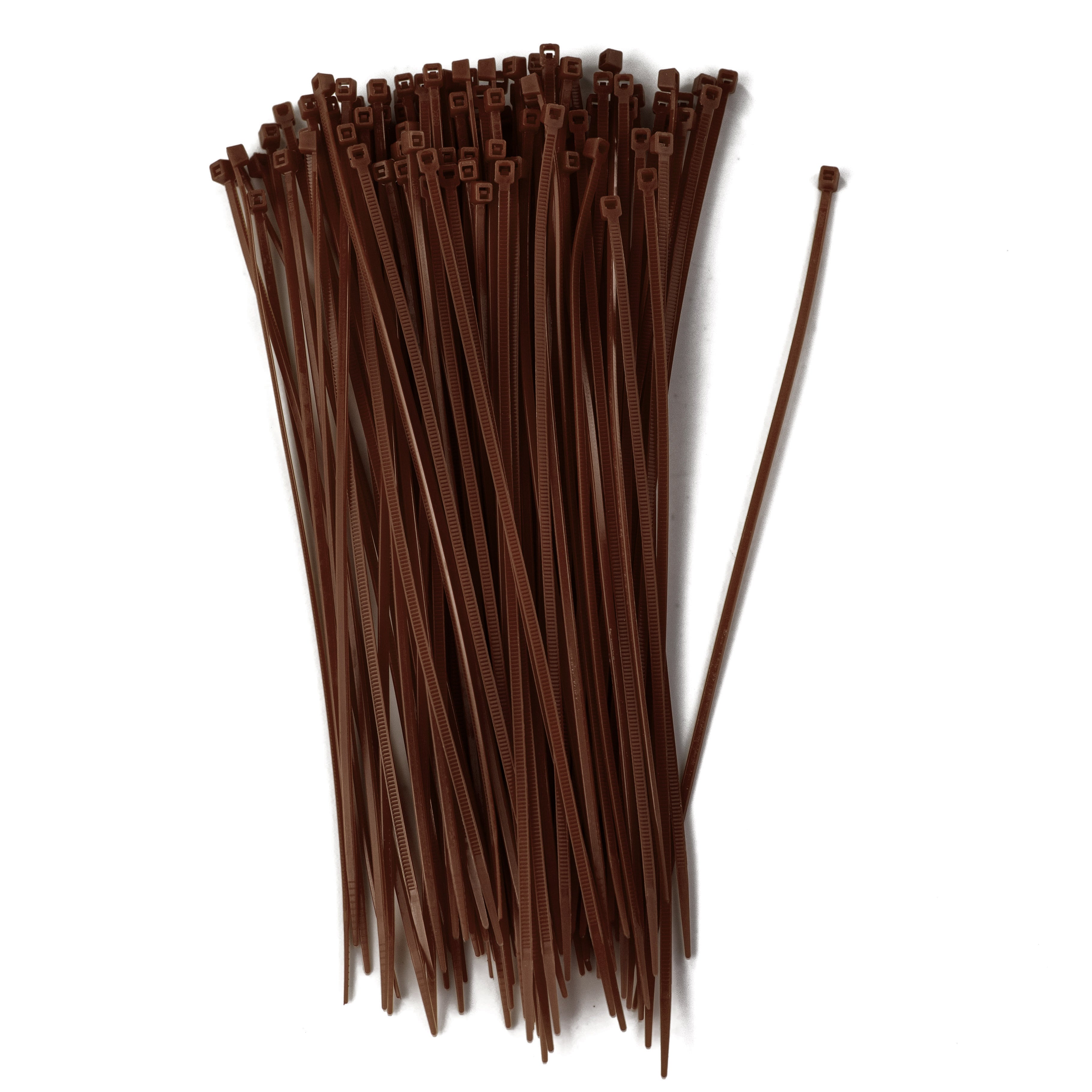 8" Zip Tie: Brown (100)