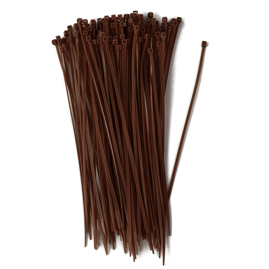 8" Zip Tie: Brown (100)