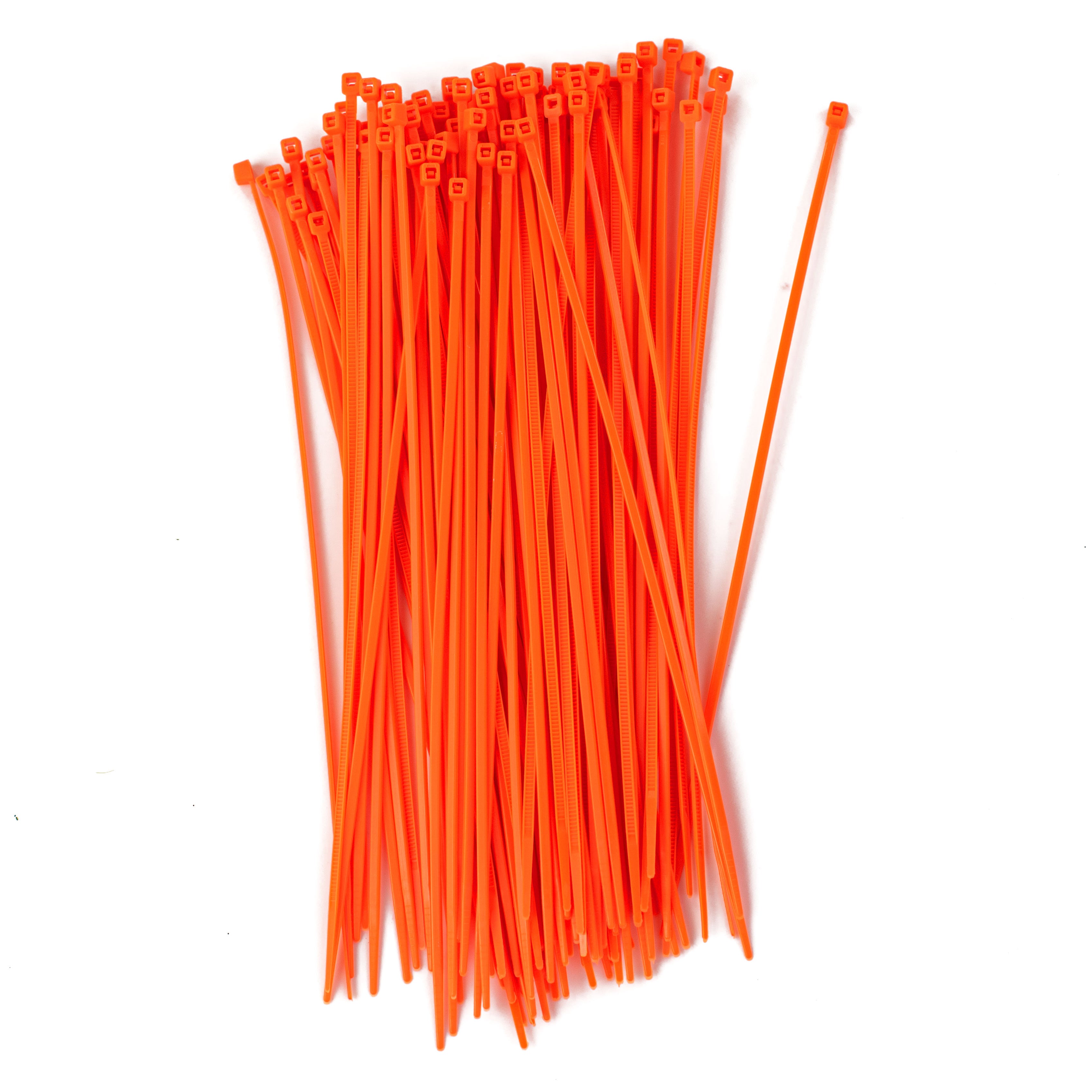 8" Zip Tie: Fluorescent Orange (100) Item Number: N-8-40-14-C