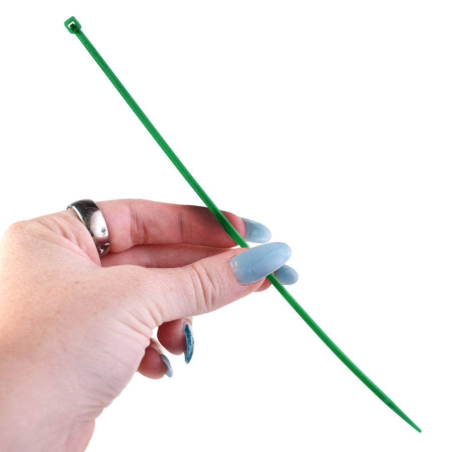 8" Zip Tie: Green (100) Lifestyle Photo