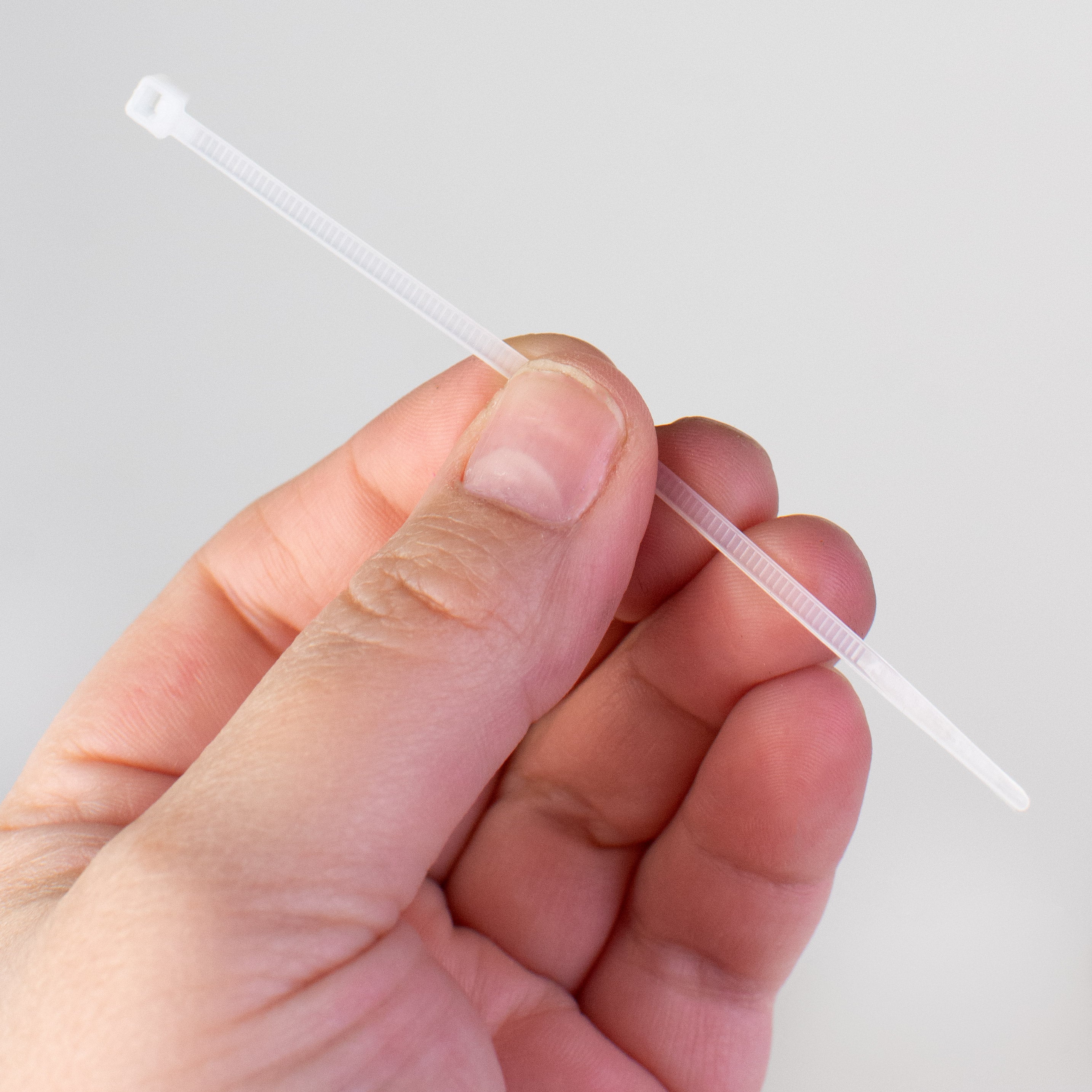 4" Zip Tie: Natural Clear (100) Lifestyle Photo