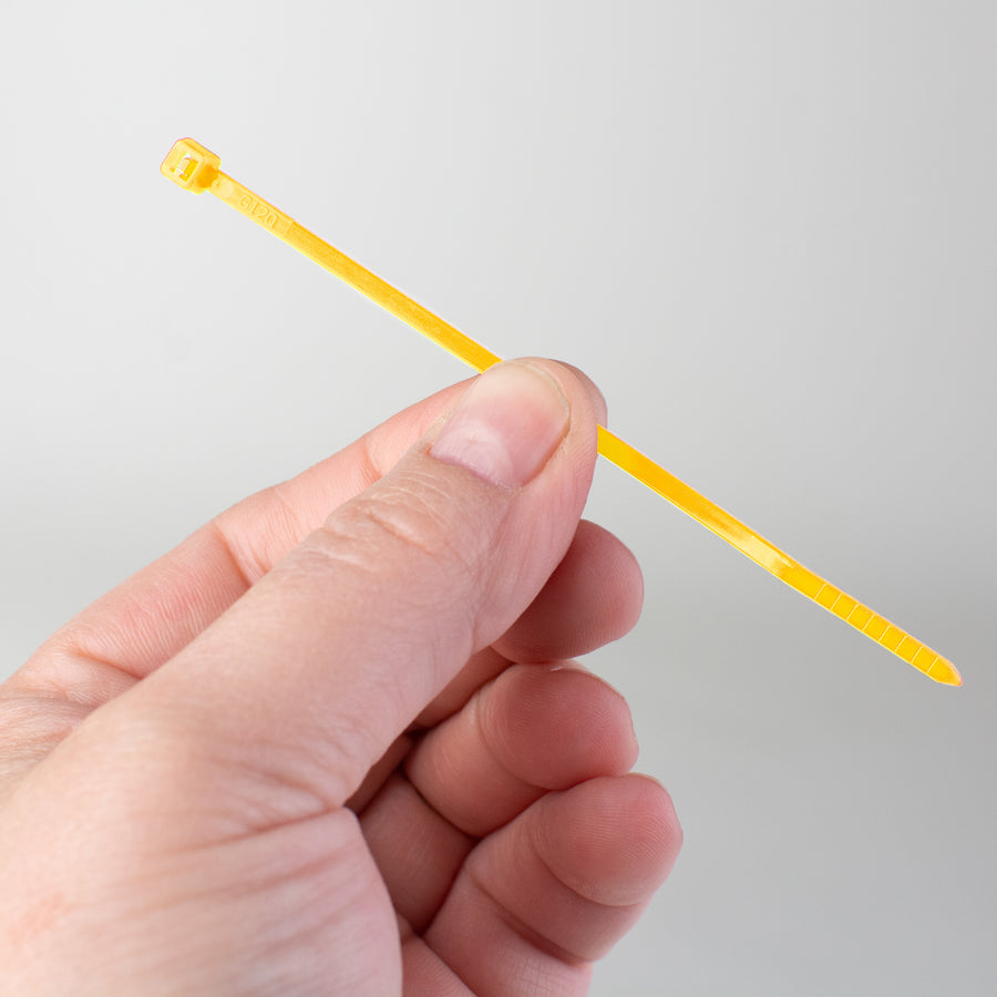 4" Zip Tie: Yellow (100) Lifestyle Photo