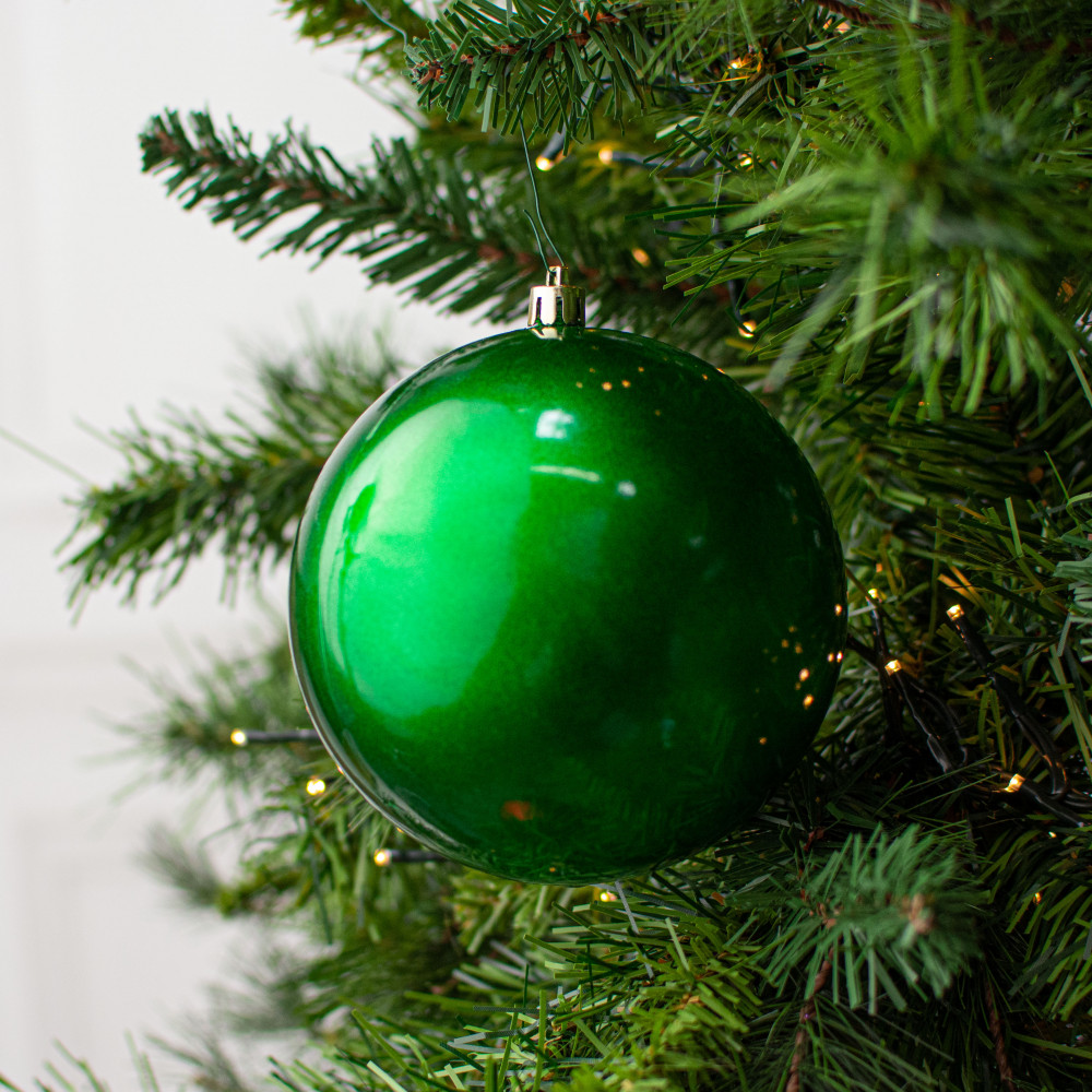 120MM Plastic Ball Ornaments: Candy Apple Green (Set of 2)