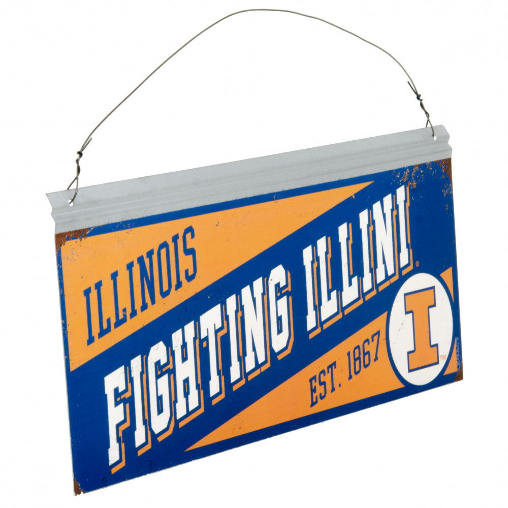 12x4 Collegiate Tin Sign: Illinois Fighting Illini