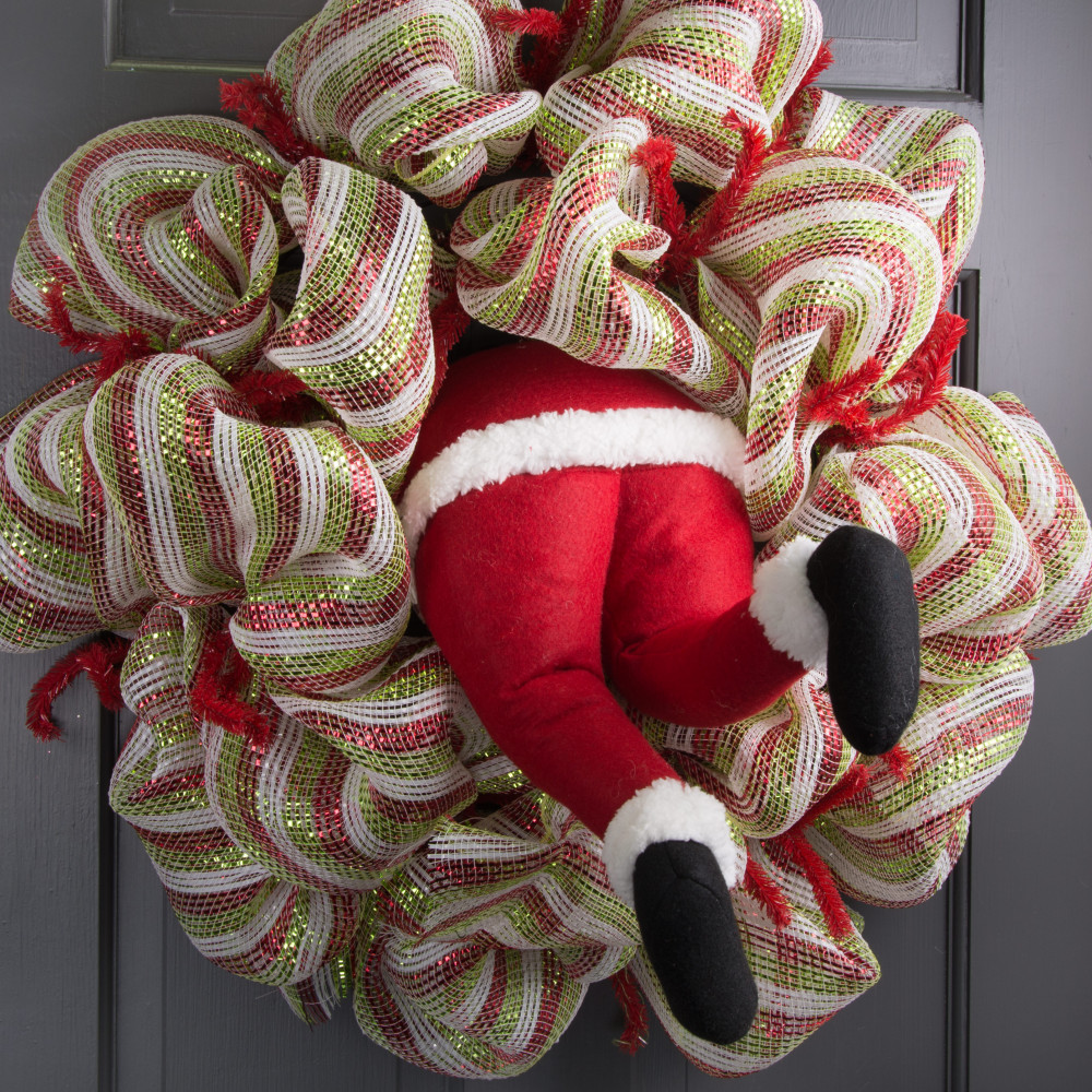 Wreaths/Tree RAZ Imports 14" Santa Butt Bottom Red White Legs Christmas NEW 