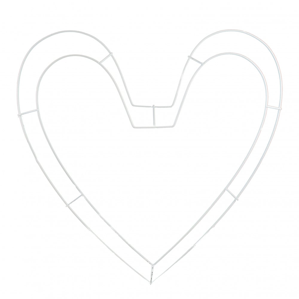 18 Inch Heart Wire Frame: 2-Wire White [MD010927] 