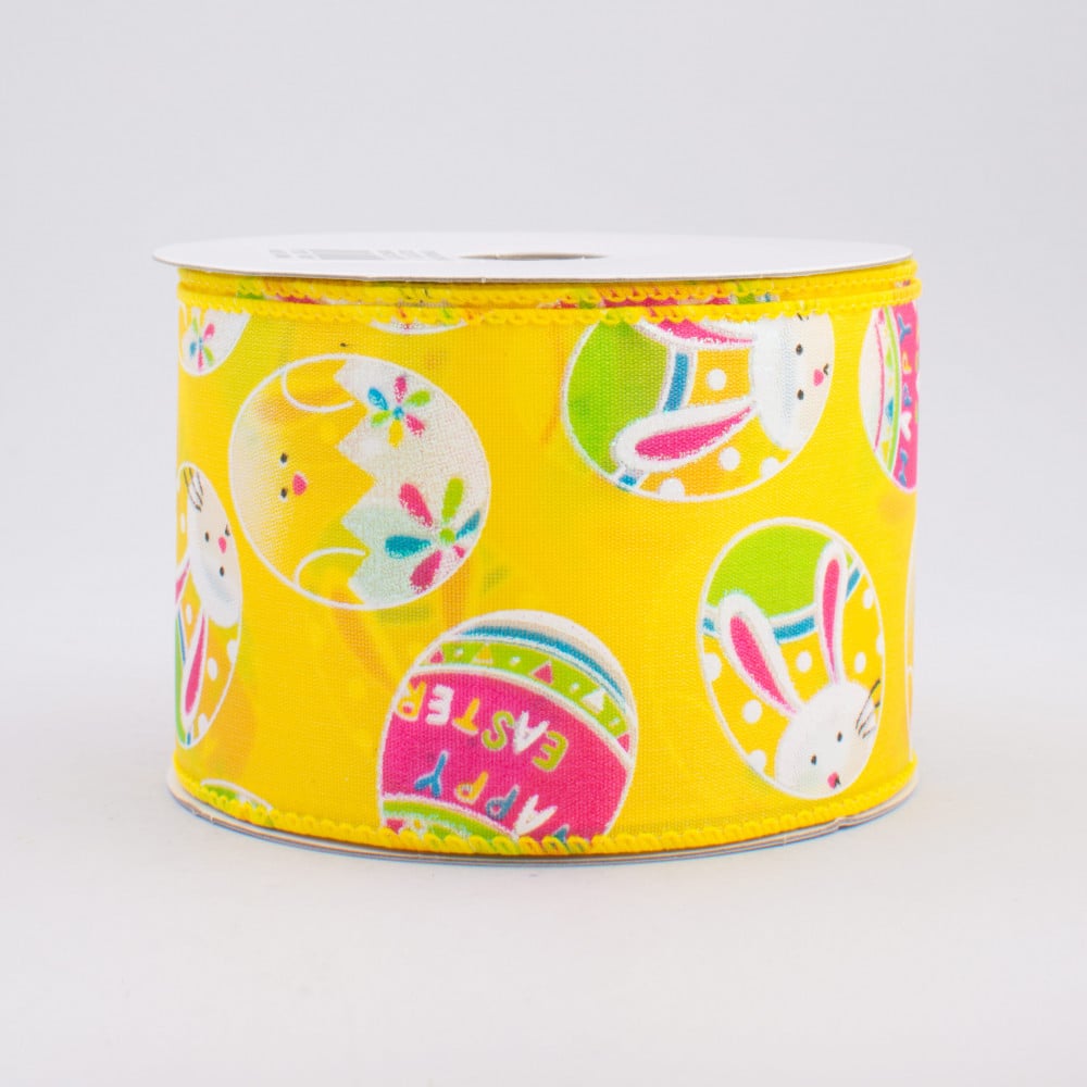 Download 2.5" Satin Easter Egg Ribbon: Yellow (10 Yards) Q712740-22 - CraftOutlet.com