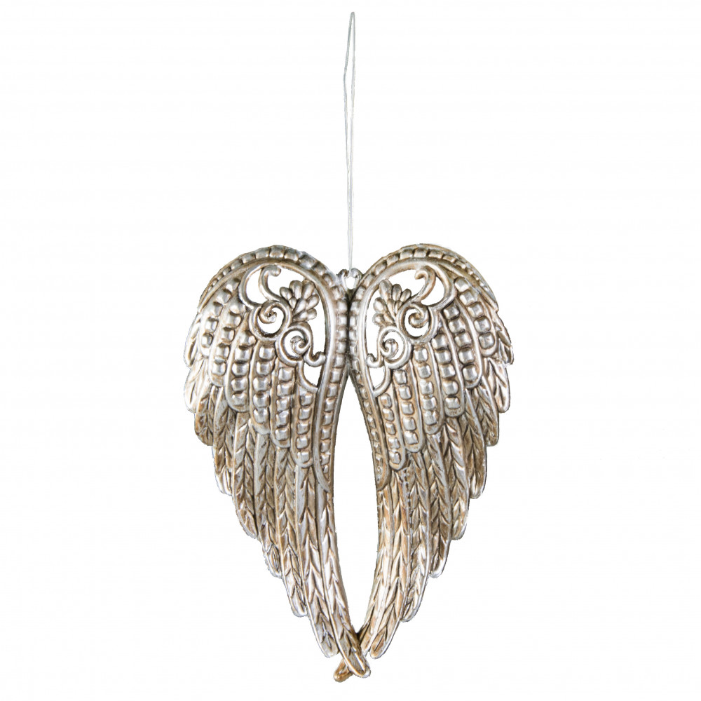 Antique Silver Style Angel Wings Ornaments 25cm Silver Art Angel Wings 