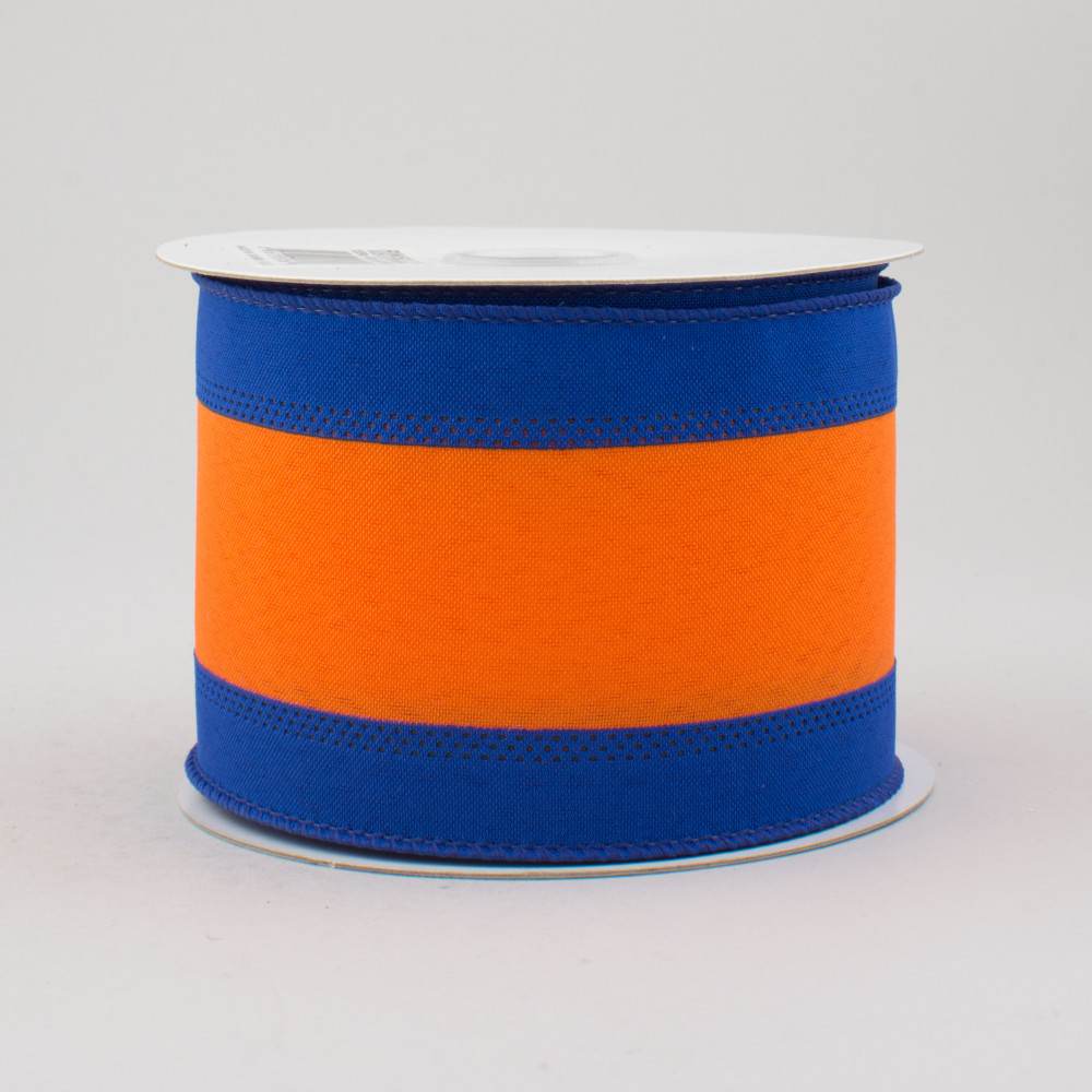 1.5 Orange Ribbed Satin Wired Ribbon on a 10 Yard Roll - Kelea's