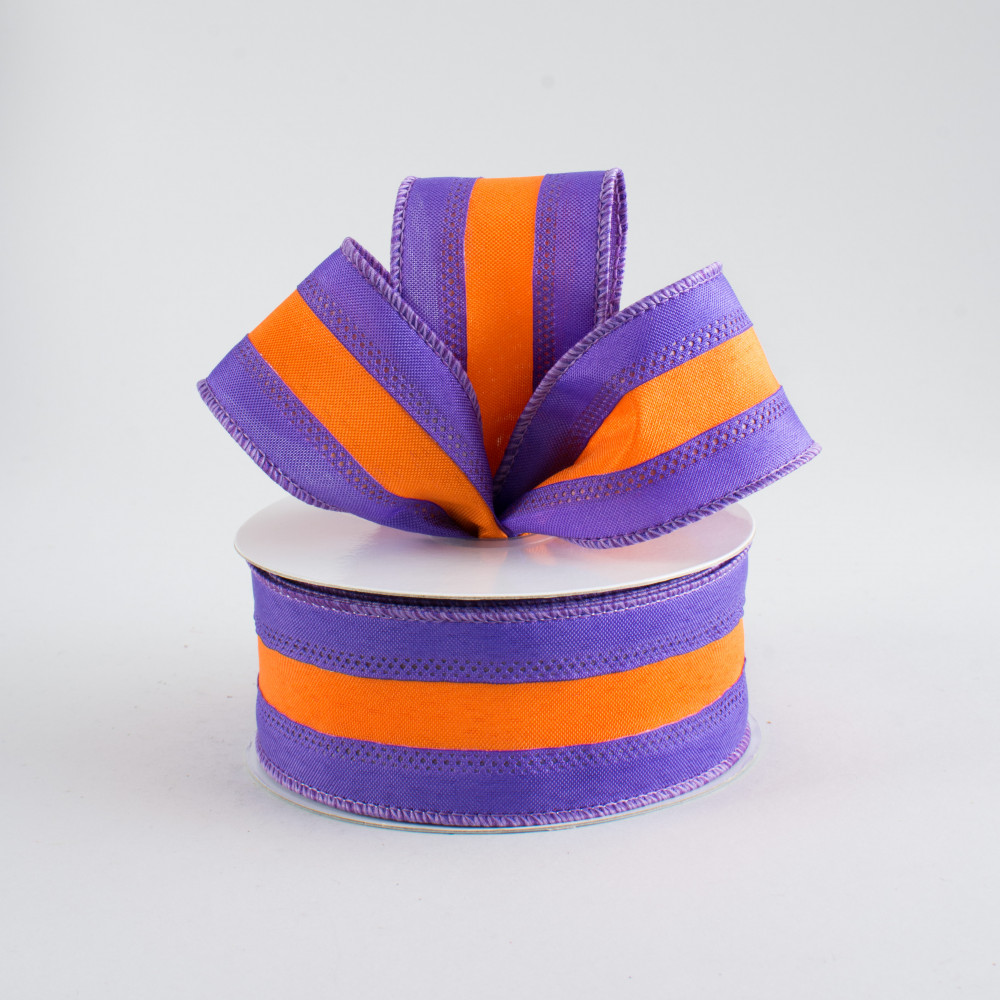 HALLOWEEN Set of 3 Rolled up SF SATIN Ribbon Purple Orange Black Choose size 