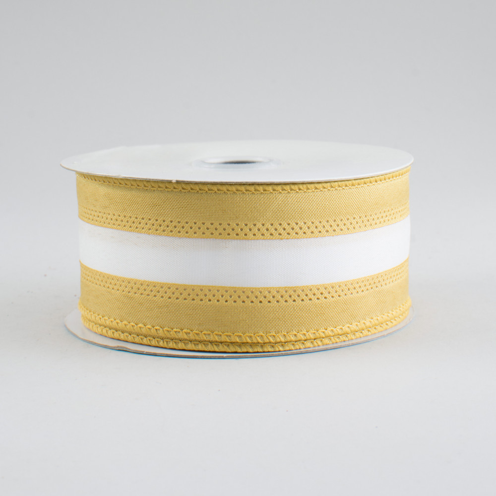 10 Yards - 1.5” Wired Yellow Vintage Inspired Bee Ribbon
