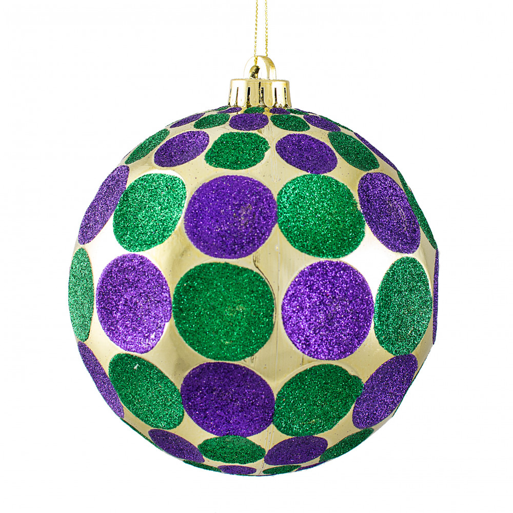 150mm Dent In Dot Glittered Ball Ornament