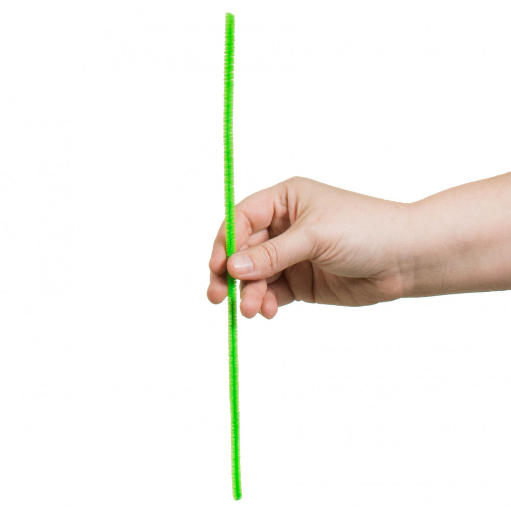 12 Pipe Cleaner Stems: 6mm Chenille Holiday Green (100)