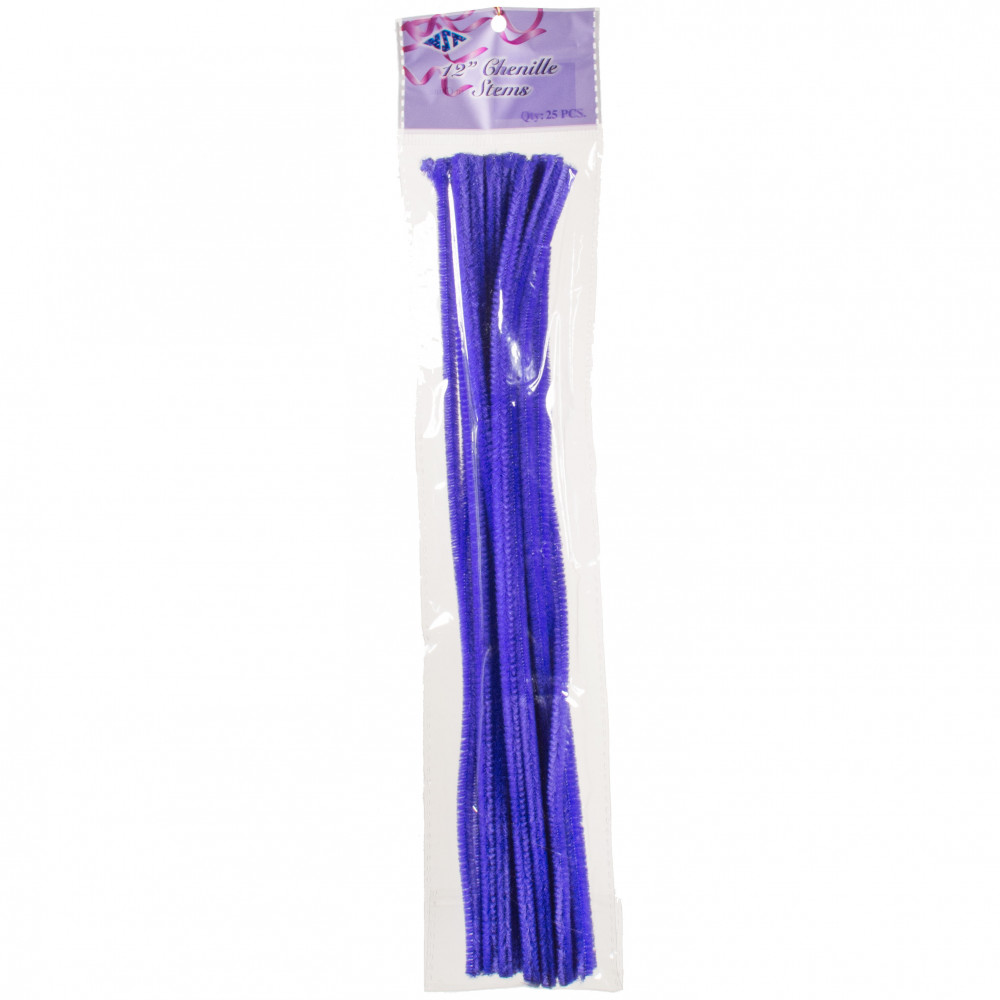 12 Chenille Stem Pipe Cleaner: Purple (25) [NS7152-PPL] 