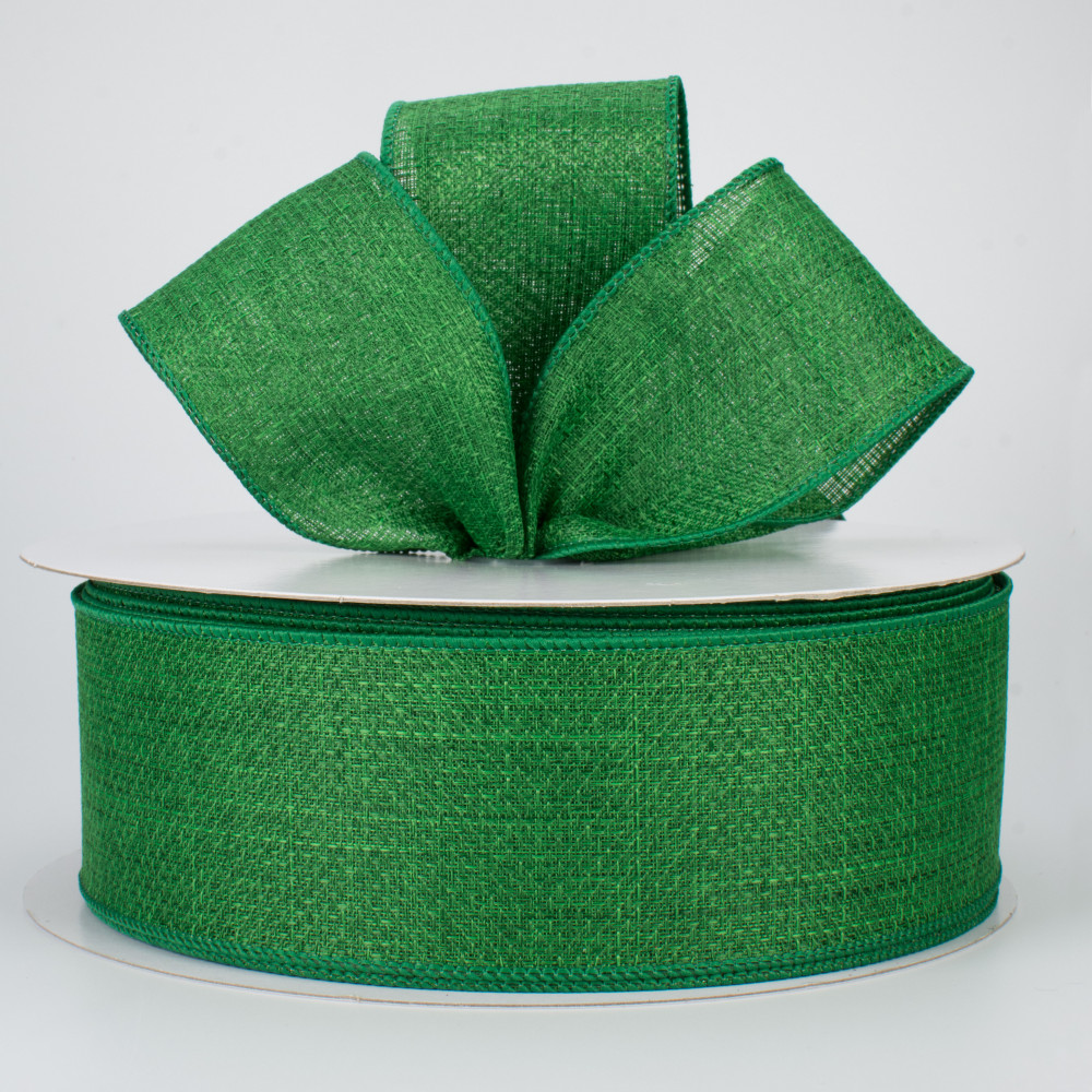 2.5 Royal Faux Burlap Ribbon: Emerald Green (50 Yards) [RG521206
