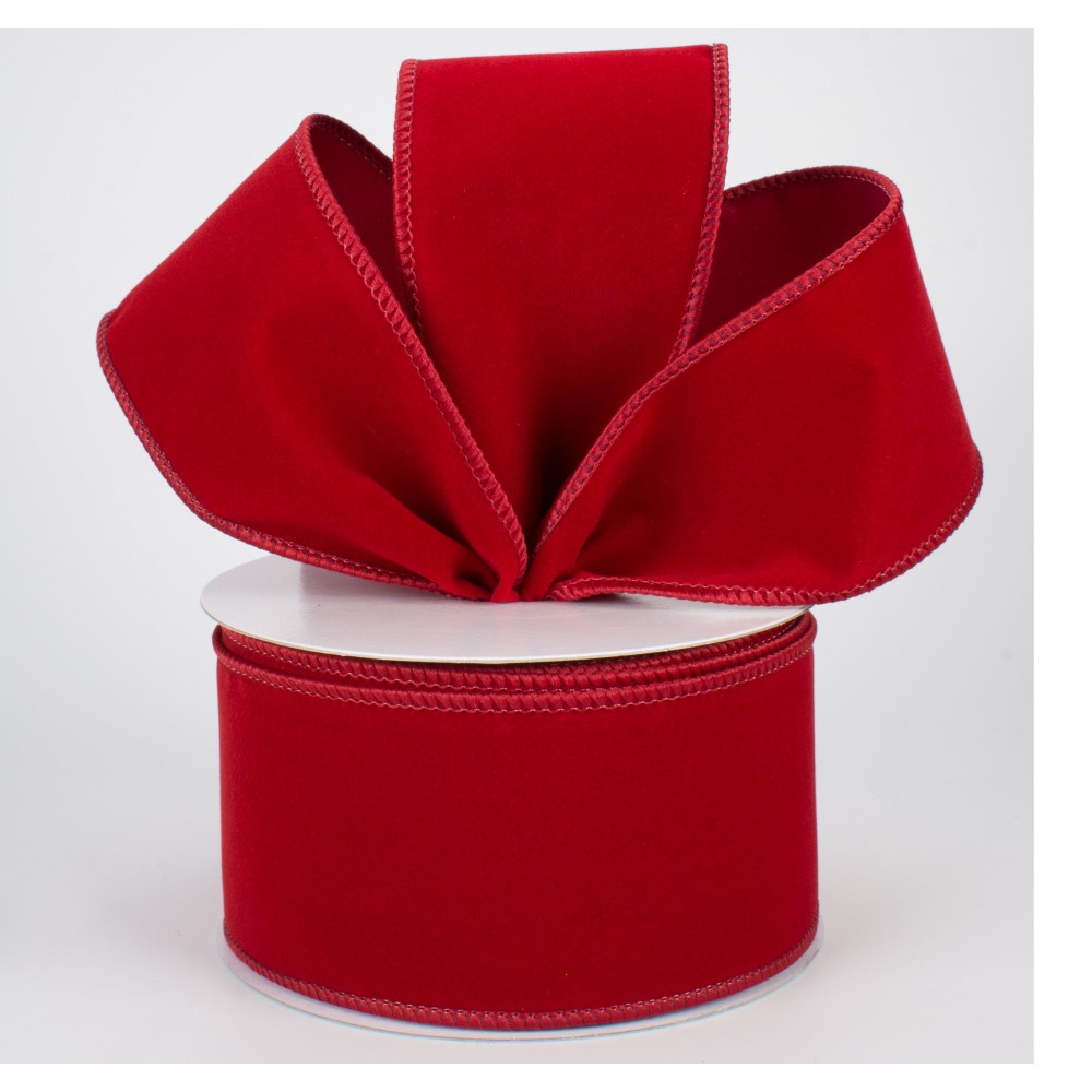 Red Velvet WIRED Designer Ribbon, 2.5 Inch by 10 yards