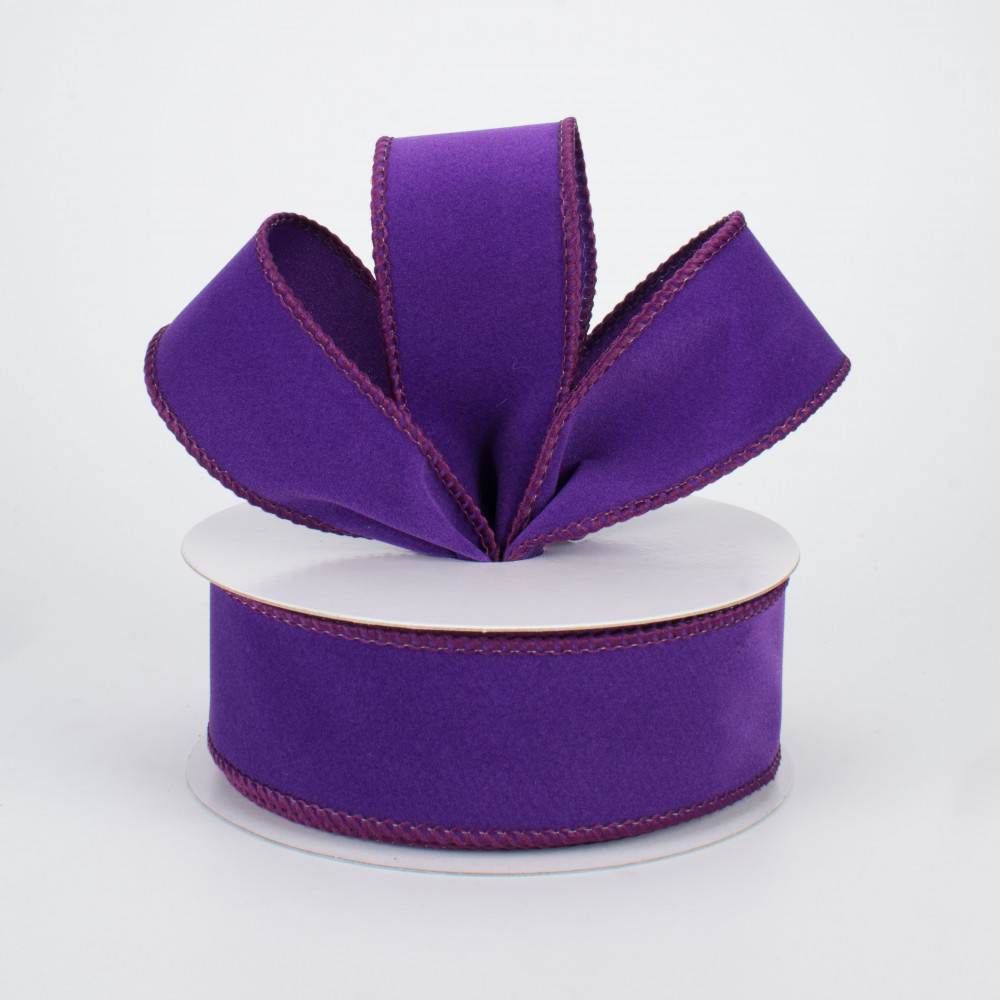 WR 63-5032 2.5” x 10 yard Holiday Velvet Christmas Purple wired edge ribbons