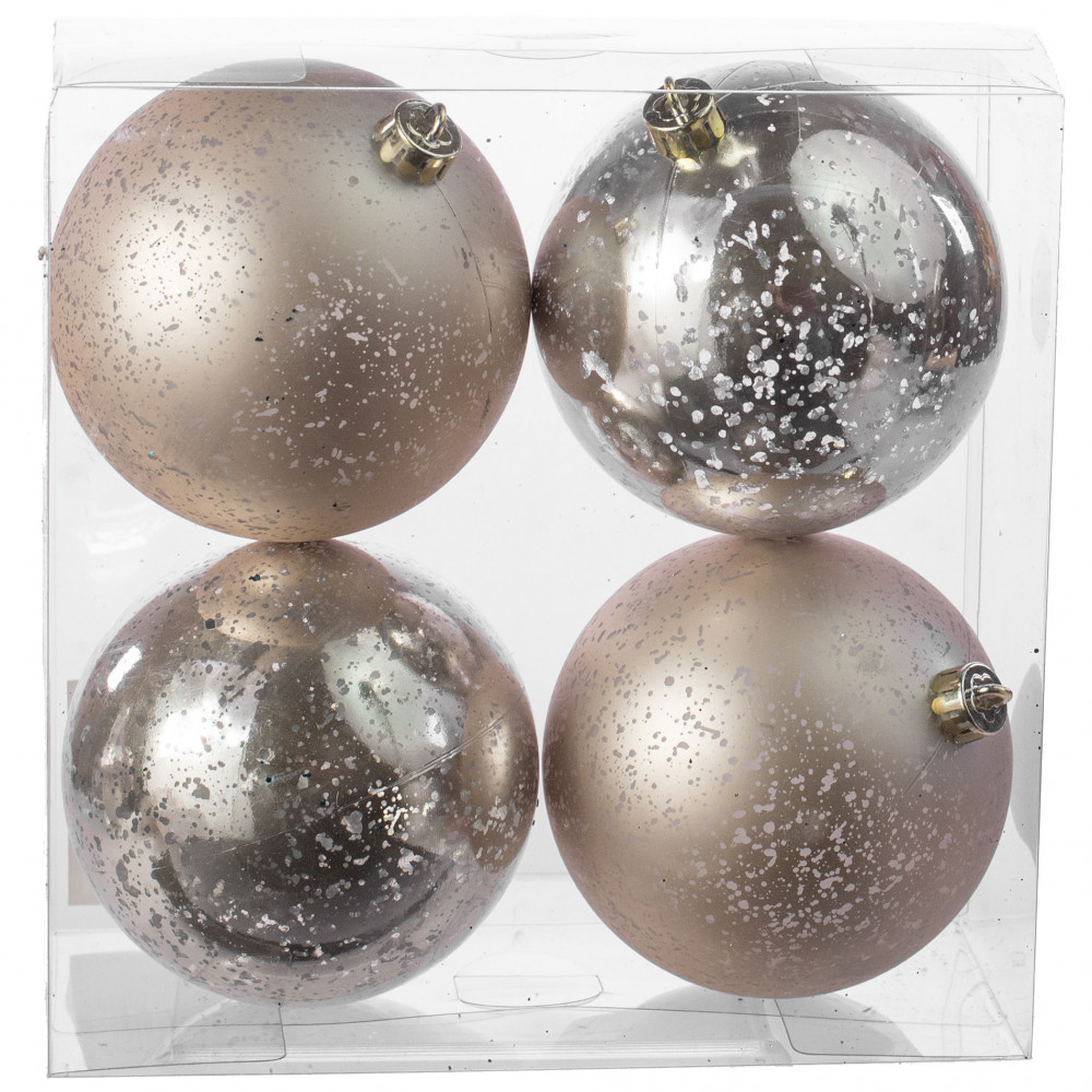 4 Mercury Ball Ornaments: Champagne (4)