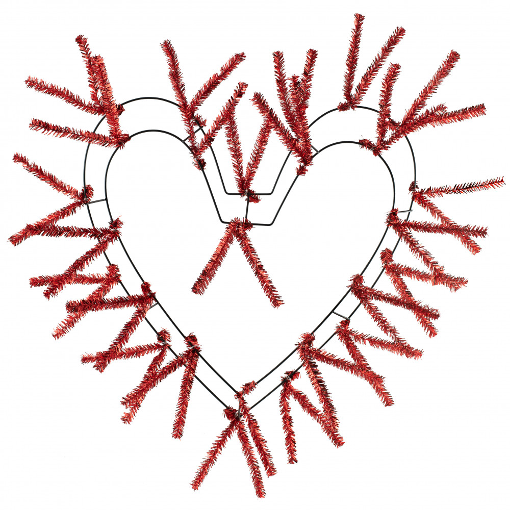 18-28 Tinsel Heart Work Form: Metallic Red [XX764924] 