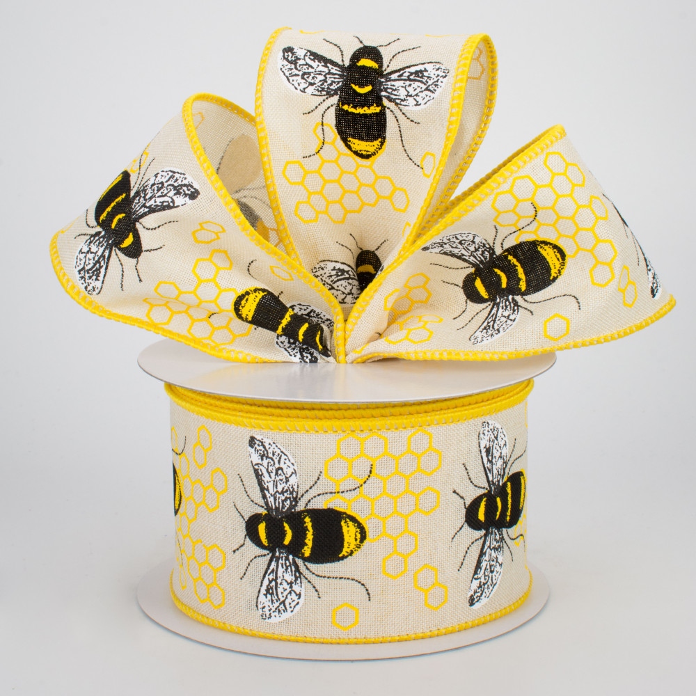 2.5" Honey Bee Ribbon: Cream (10 Yards) [RG01952C2 ...
