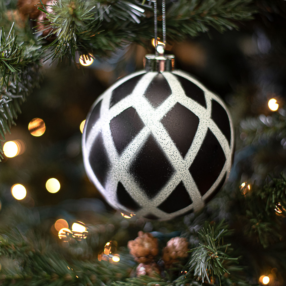Matte Black Christmas Tree Ornaments