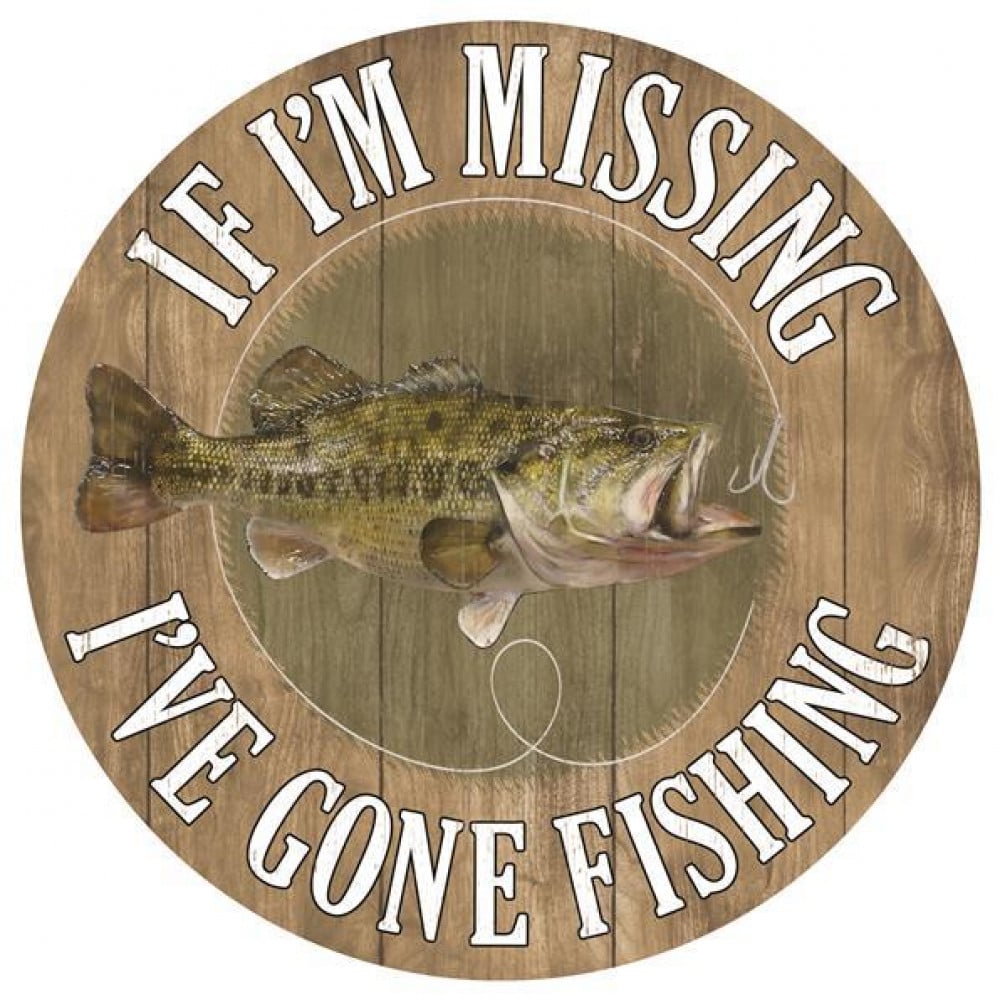 12 Metal Sign: Gone Fishing