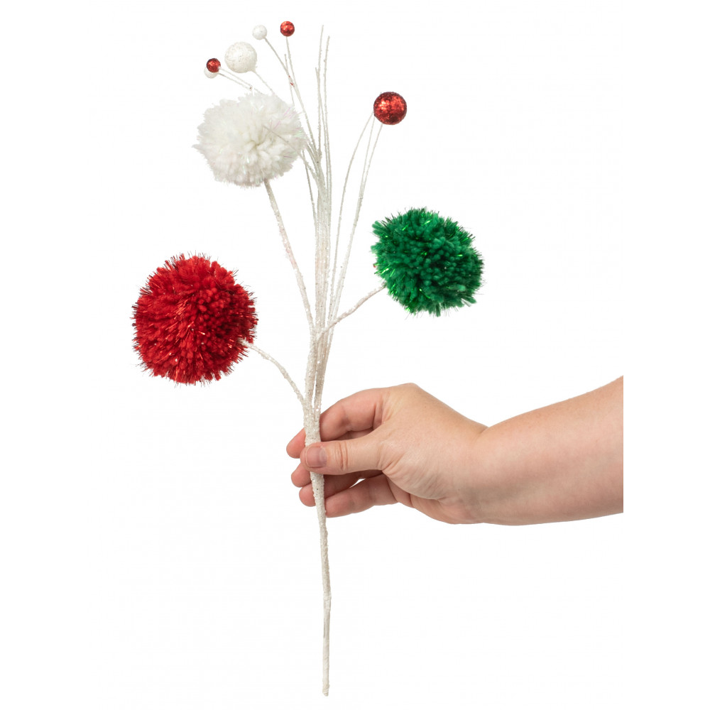16 Pom Pom Ball Pick: Red, White, Green [84250RWG] 