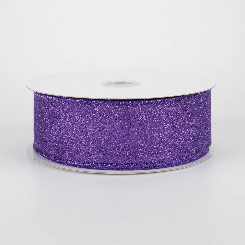 Wired Ribbon * Glitter Purple Shimmer Canvas * 5/8 x 10 Yards * RGF10 –  Personal Lee Yours
