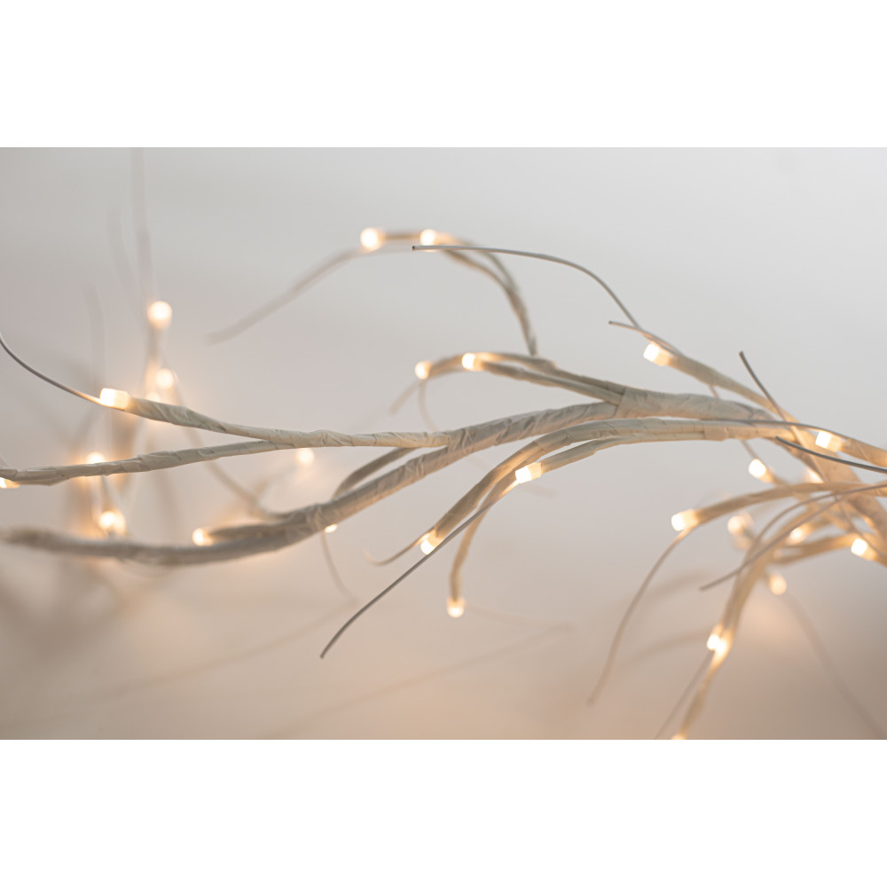 7-Foot White-Washed Hand-Knotted Twisted Twig Garland