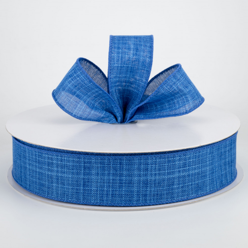 1.5 Estelle Textured Linen Ribbon: Royal Blue (50 Yards) [841-09-054] 