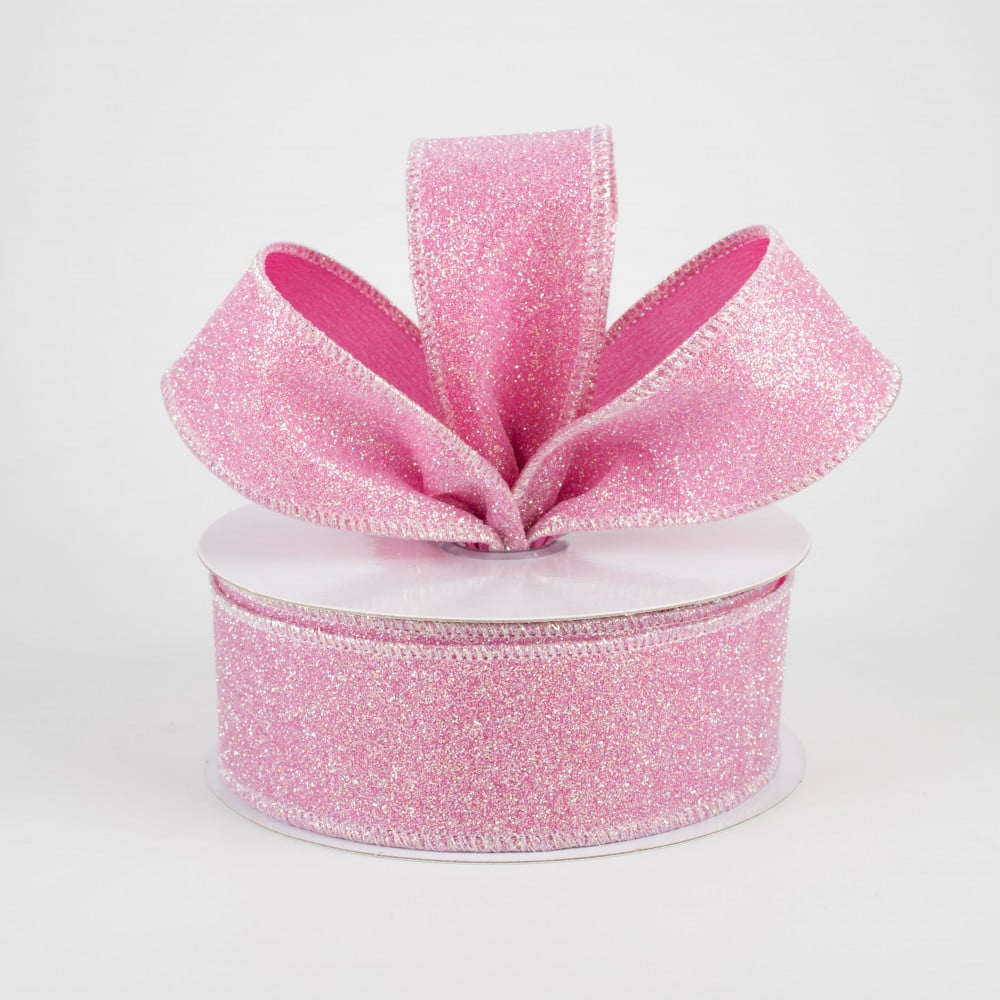 1.5 Pink Glitter Ribbon on 10 Yard Roll - Kelea's Florals