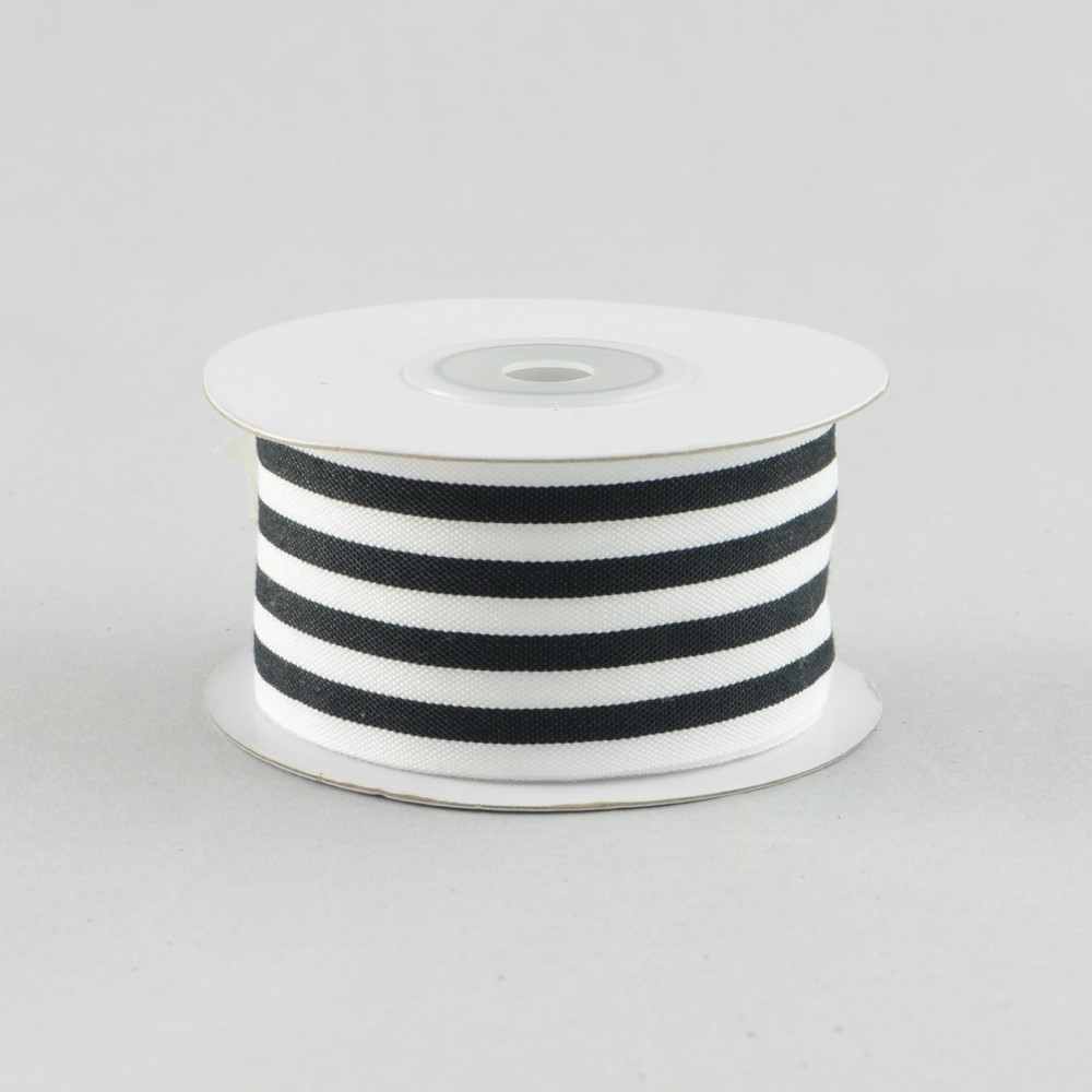 1.5 Thin Stripe Edge Ribbon: Black (10 Yards)