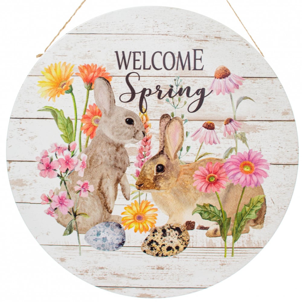 AND  BUNNY 2.75" X 8.6" SPRING Spring Metal Words 3 pack WELCOME 