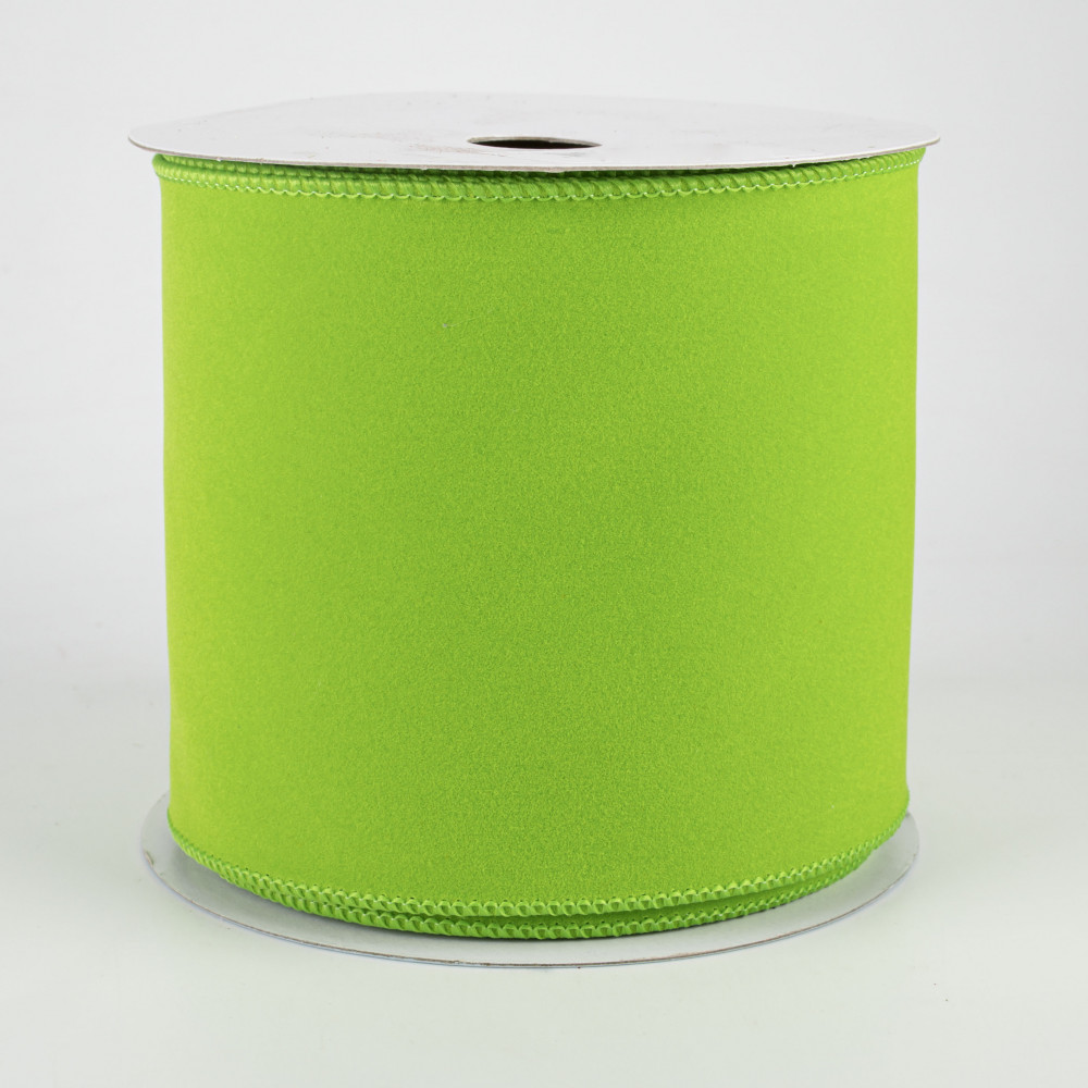 4 Wired Velvet Ribbon: Lime Green (10 Yards) [RL1944E9