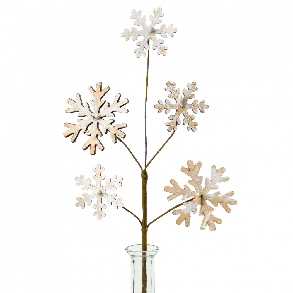 16 Wooden Snowflake Pick [83079CM] 