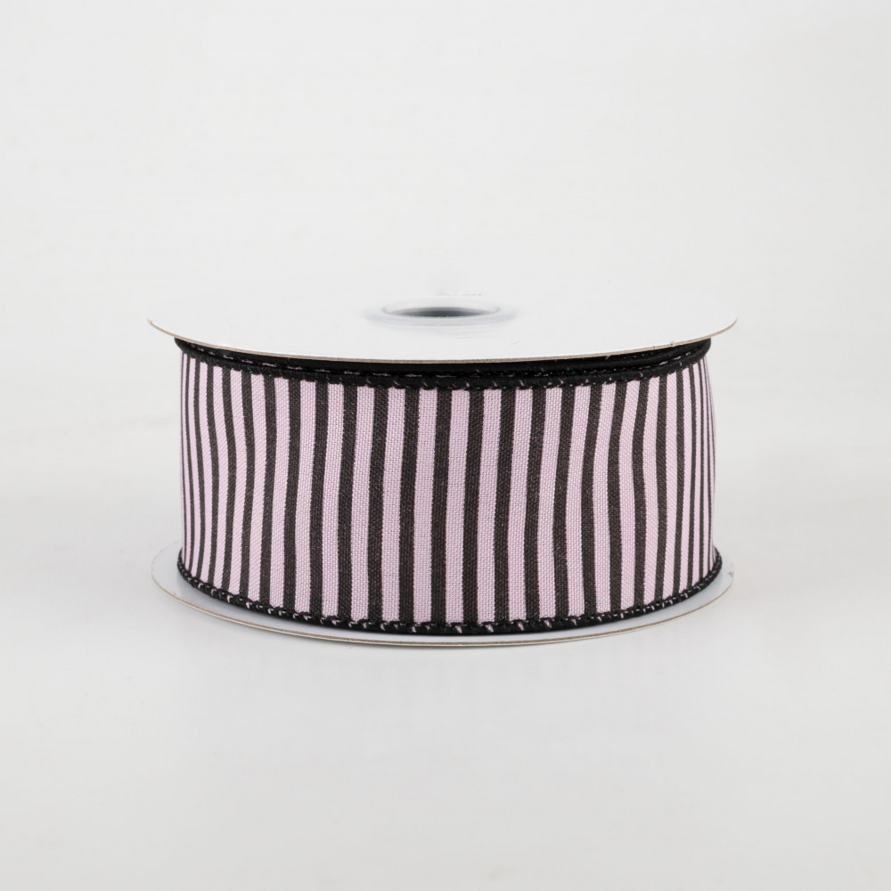 1.5 Thin Stripe Edge Ribbon: Black (10 Yards)