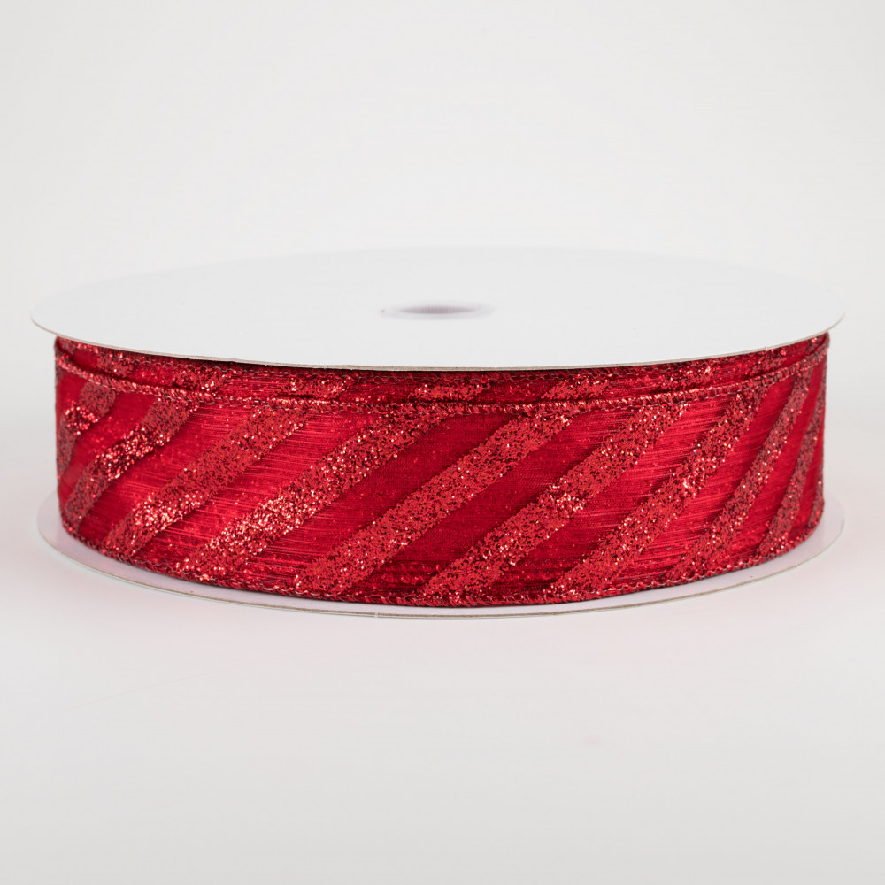 1.5 Red Wired Sheer Ribbon