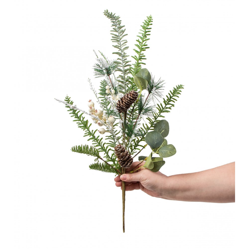 23 Faux Pine Stems With Cone Faux Pine Greenery Stems 